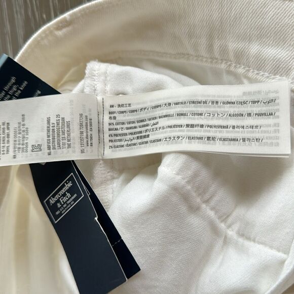 NWT! Abercrombie & Fitch Athletic Skinny Stretch White Distressed Jeans Sz 29x32 - Picture 9 of 14